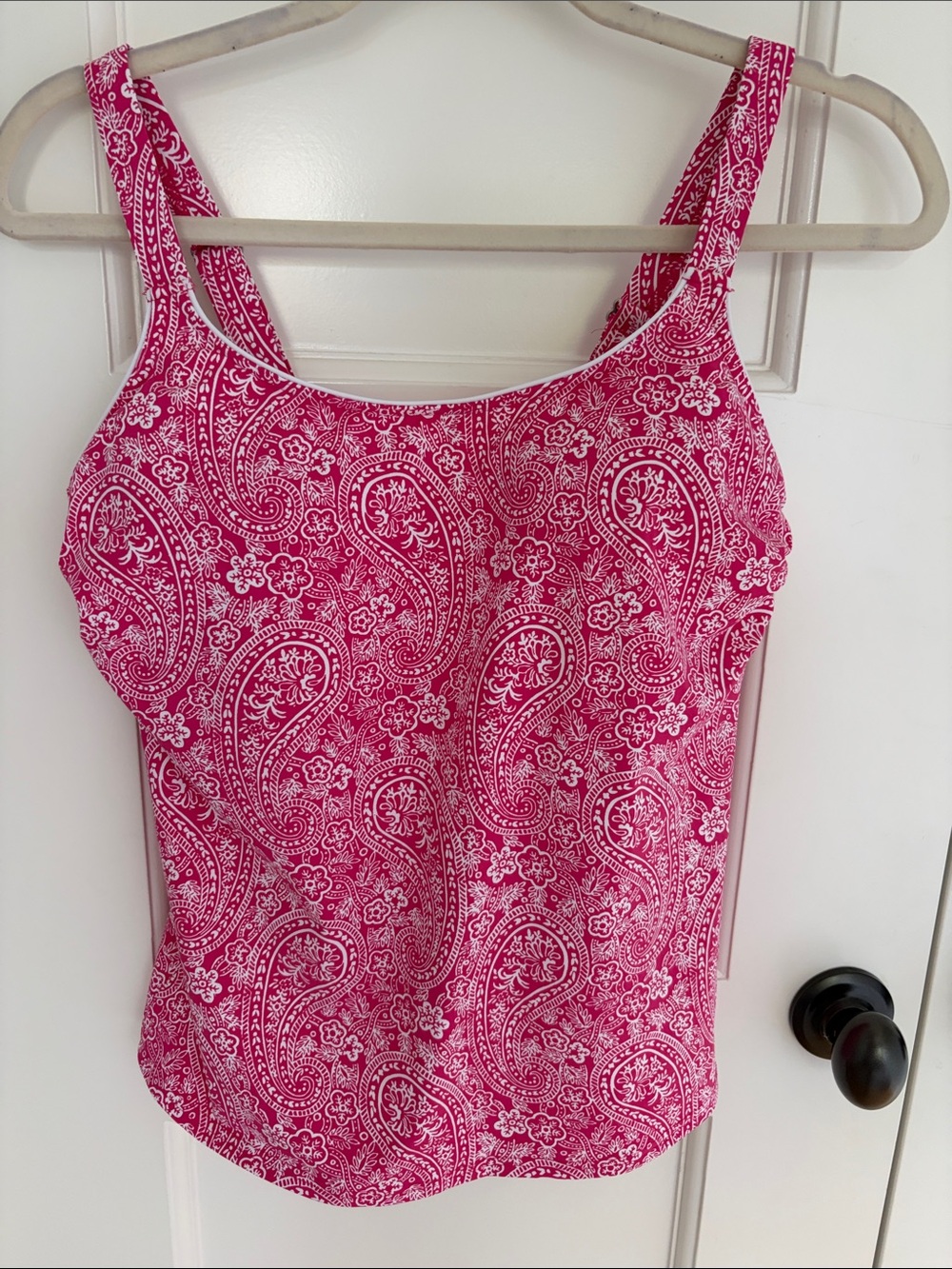 Lands' End Pink Paisley Tankini Top. Size 8D